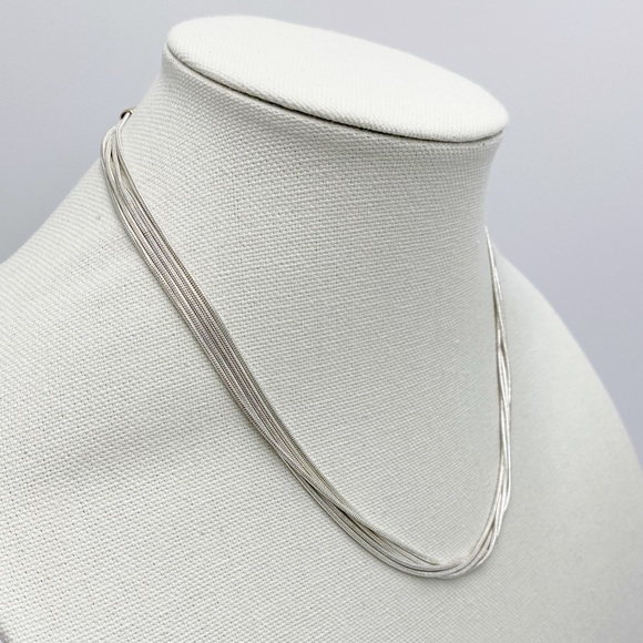 Silver Tone Multi Strand Necklace - Picture 3 of 9